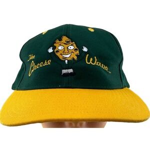 San Sun The Cheese Wave Baseball Cap Hat Snapback Adjustable Green &‎ Gold